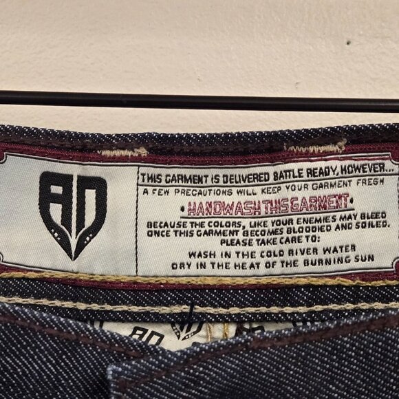 Artful Dodger Men's 36 Y2K Vintage Baggy Jeans Dark Wash Dagger Pockets Flawed - Picture 12 of 15